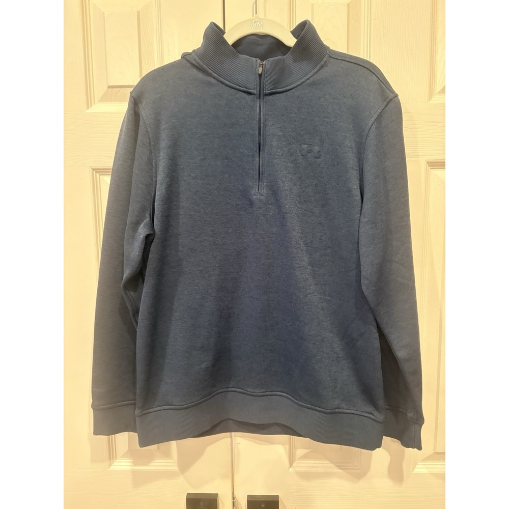 Under Armour 1/4 Zip Cold Gear Loose Fit Men's Size Large  Pullover Heather Blue